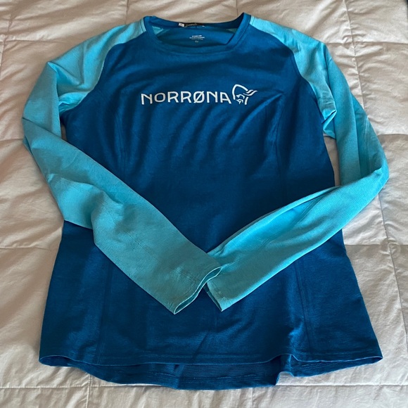 Norrøna Blue/Aqua Long Sleeve Shirt Women Medium - Picture 2 of 7